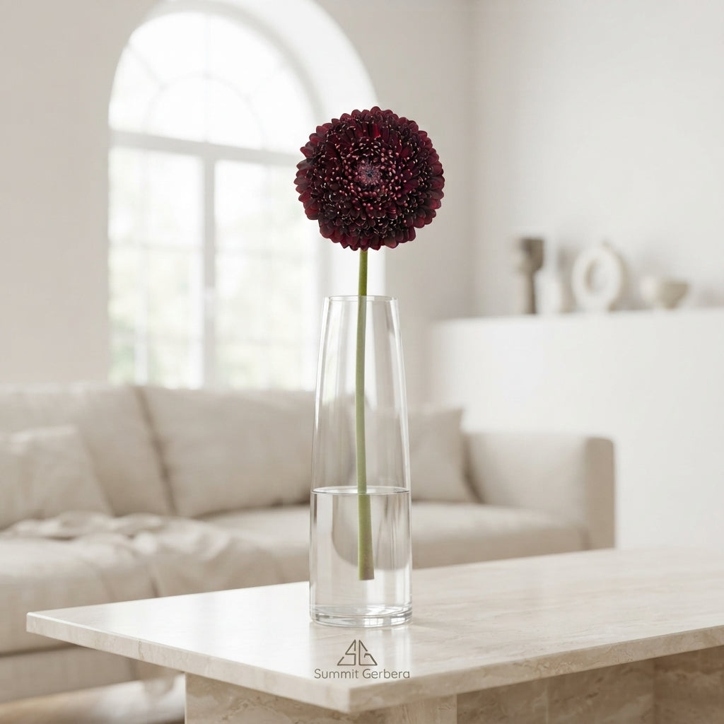 Red Black Pearl Germini Cut Flowers – 45cm Stems