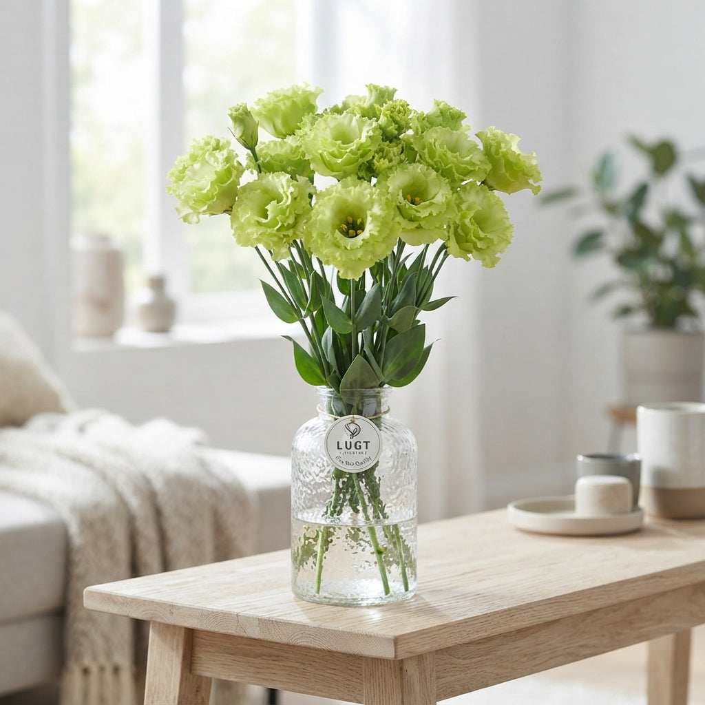 Rosanne Emerald Green Eustoma Cut Flowers – 70cm
