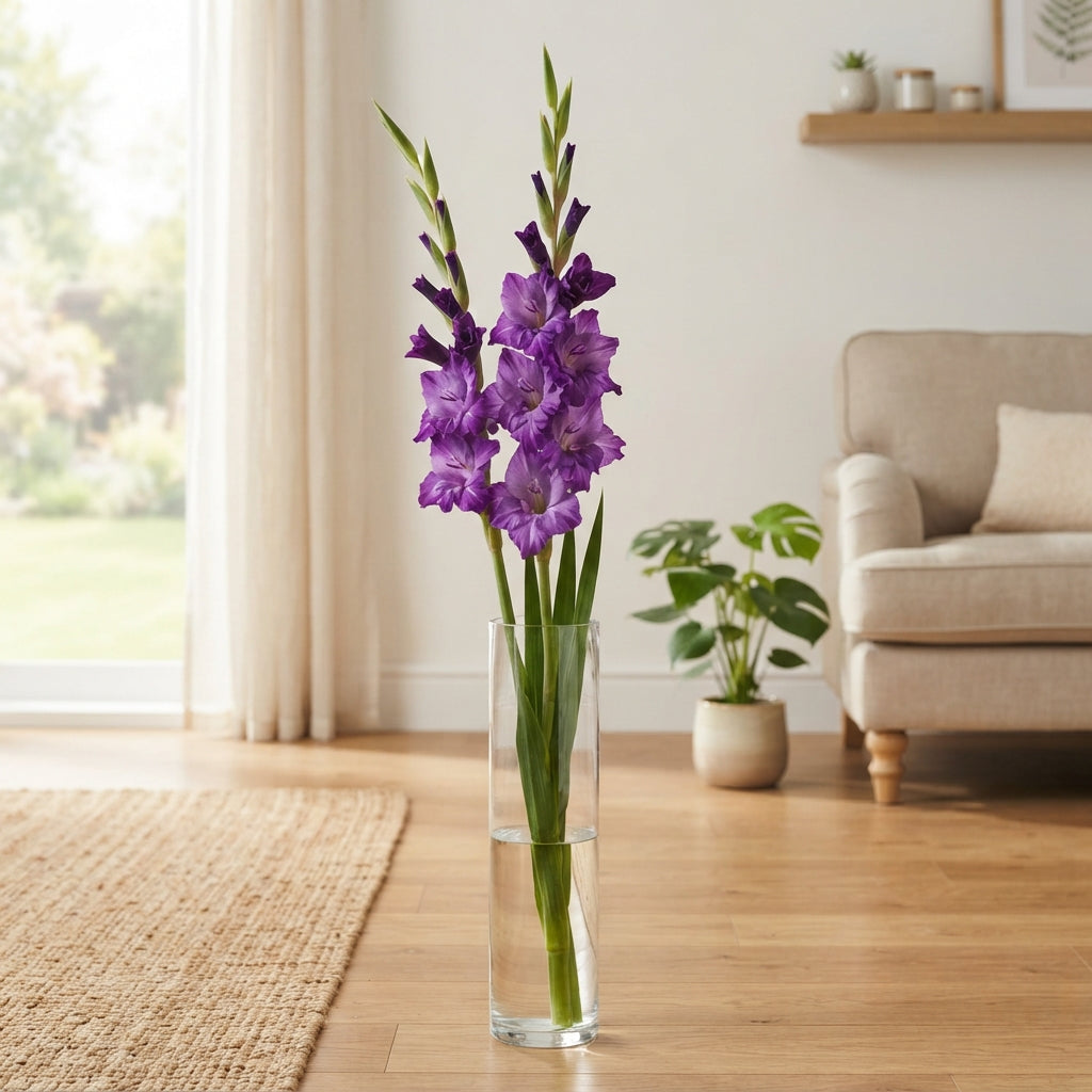 Purple Gladioli Cut Flowers – 90cm Stems