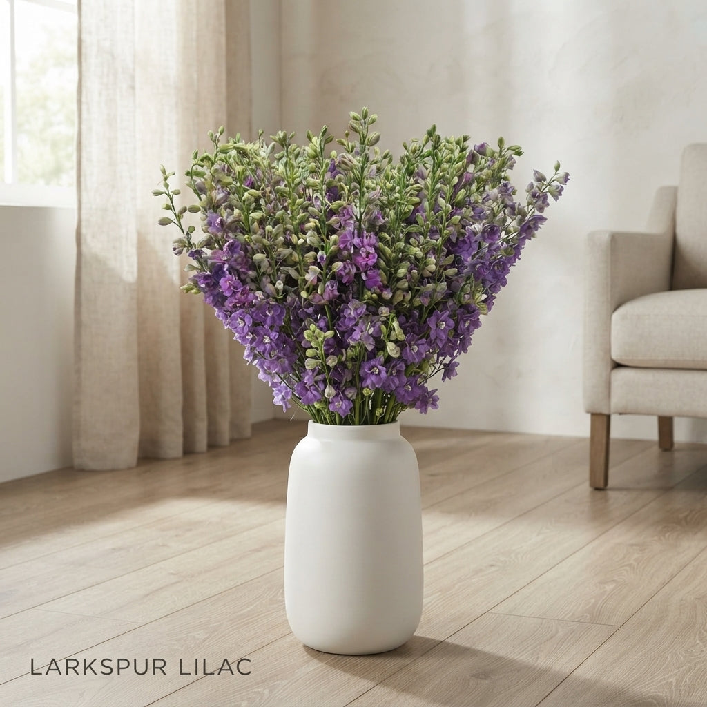 Purple Larkspur and Lilac Stems – 75cm