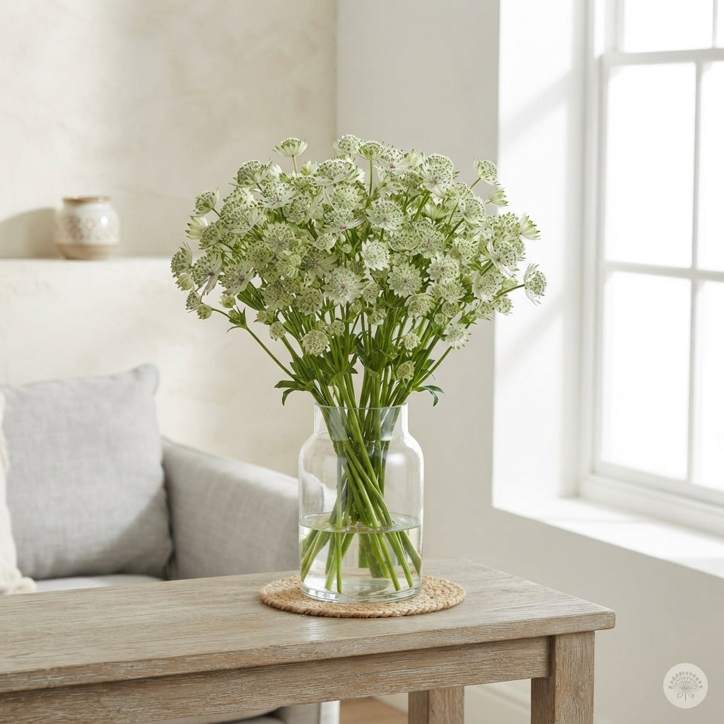 White Astrantia ‘Star of Billion’ – 50cm Stems