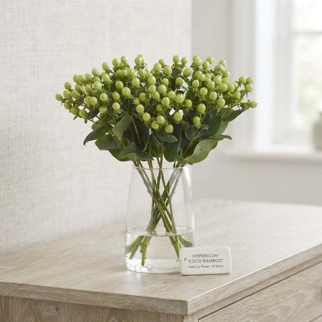 Green Hypericum ‘Coco Bamboo’ Cut Stems – 50cm